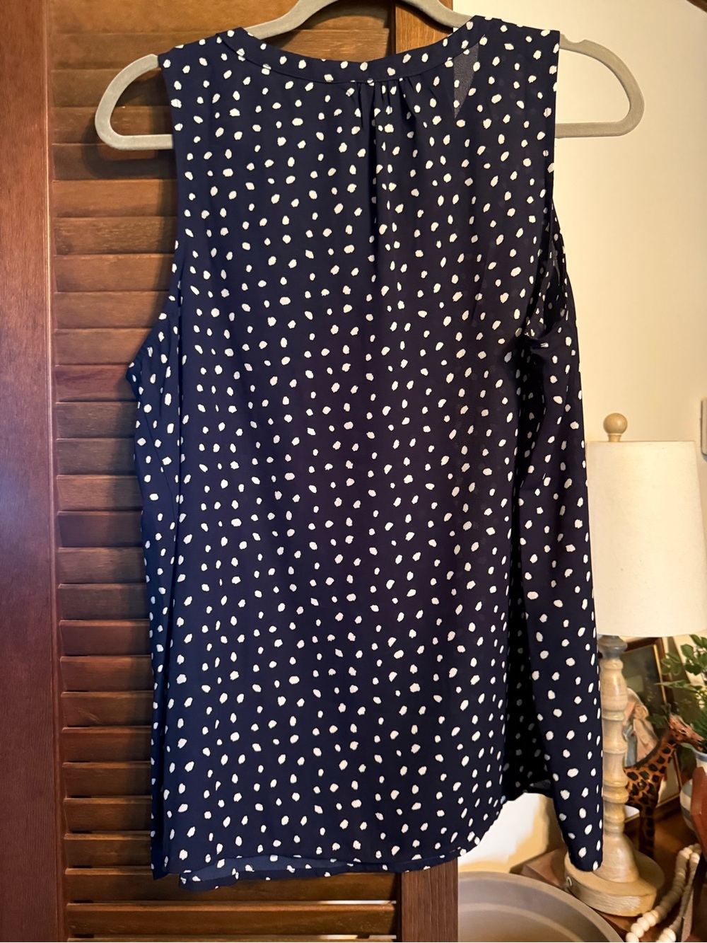 41 Hawthorn XL navy polka dot blouse EUC - Picture 4 of 4